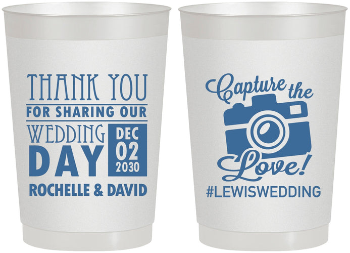 Personalized Wedding 22 oz Frosted Cups - Capture The Love | 444