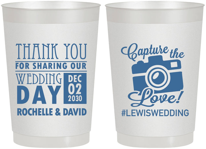 Personalized Wedding 22 oz Frosted Cups - Capture The Love | 444
