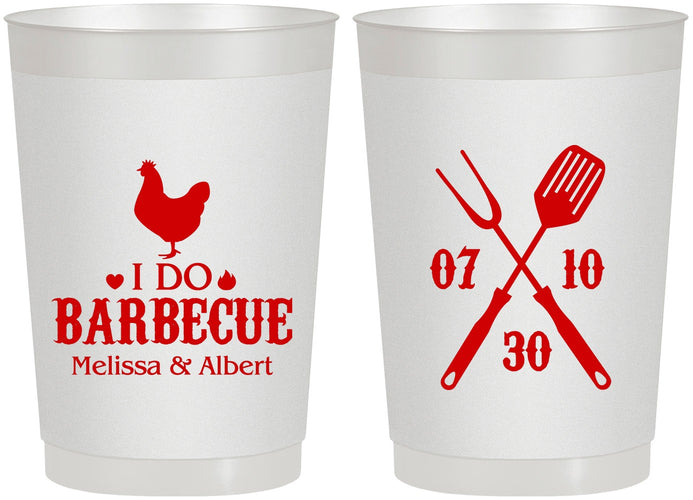 Personalized Wedding 22 oz Frosted Cups - I Do Barbecue Bbq | 445