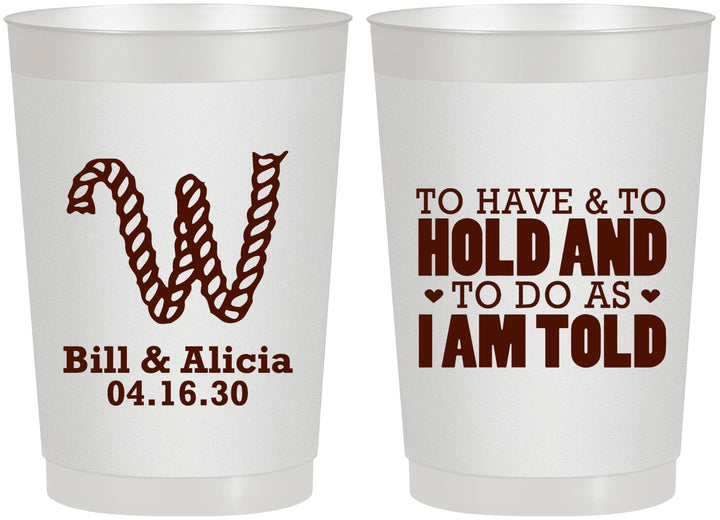 Personalized Wedding 22 oz Frosted Cups - To Have And To Hold | 449