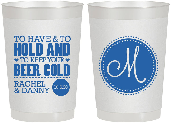 Personalized Wedding 22 oz Frosted Cups - Monogrammed | 450