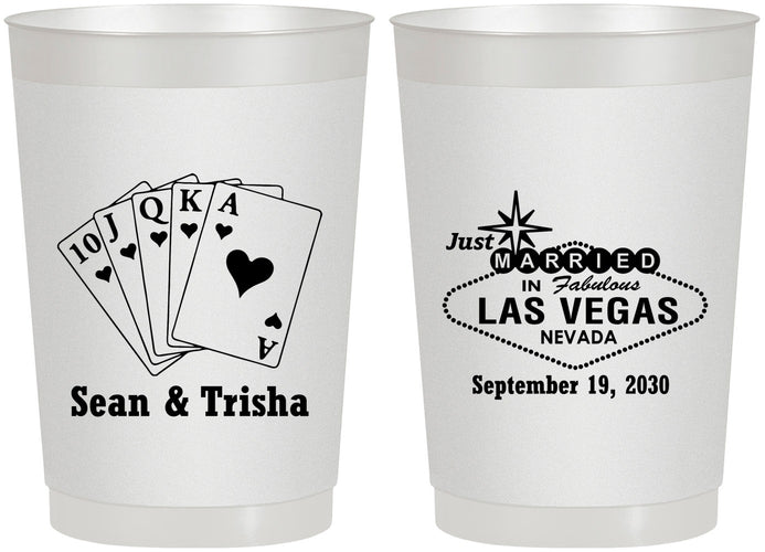 Personalized Wedding 22 oz Frosted Cups - Las Vegas | 453