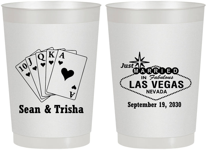 Personalized Wedding 22 oz Frosted Cups - Las Vegas | 453