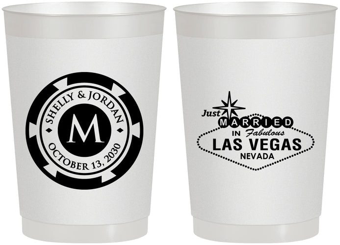 Personalized Wedding 22 oz Frosted Cups - Las Vegas | 454