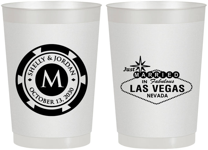 Personalized Wedding 22 oz Frosted Cups - Las Vegas | 454