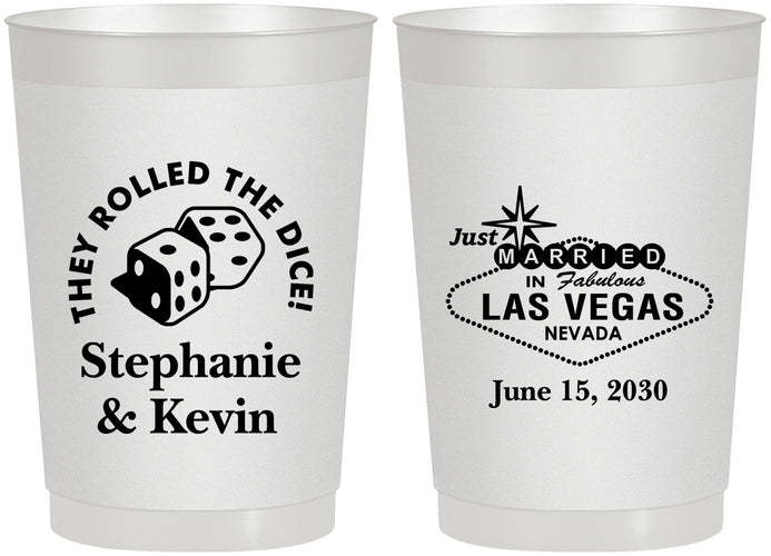 Personalized Wedding 22 oz Frosted Cups - Las Vegas | 455