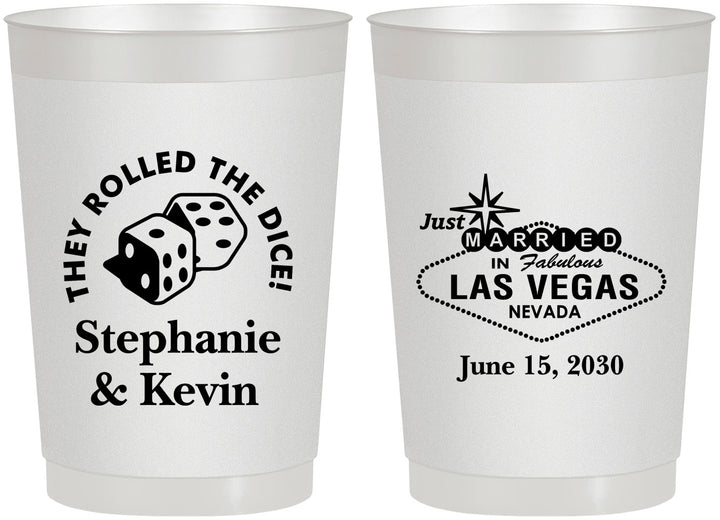 Personalized Wedding 22 oz Frosted Cups - Las Vegas | 455