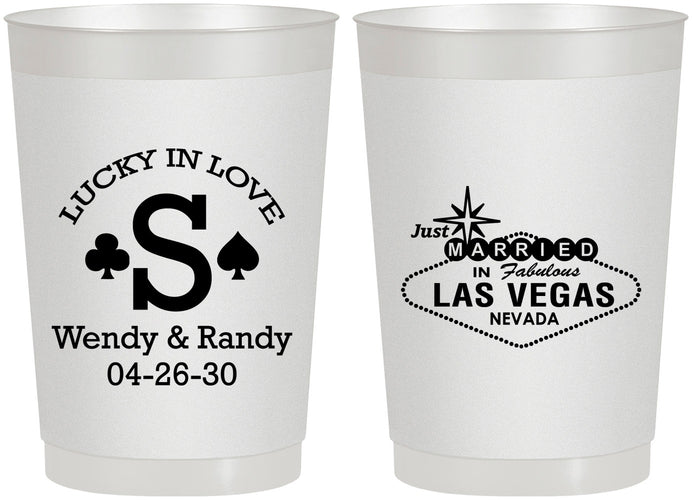 Personalized Wedding 22 oz Frosted Cups - Las Vegas | 456