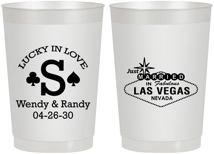 Personalized Wedding 22 oz Frosted Cups - Las Vegas | 456