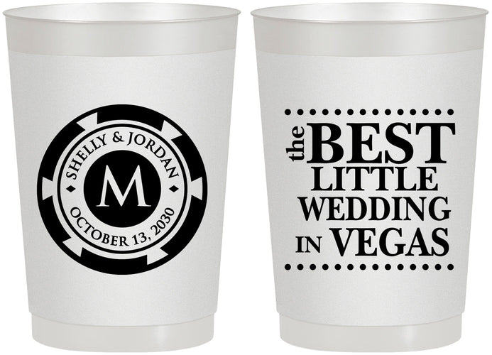 Personalized Wedding 22 oz Frosted Cups - Las Vegas | 457