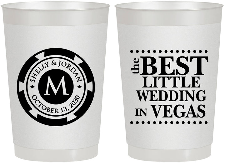 Personalized Wedding 22 oz Frosted Cups - Las Vegas | 457