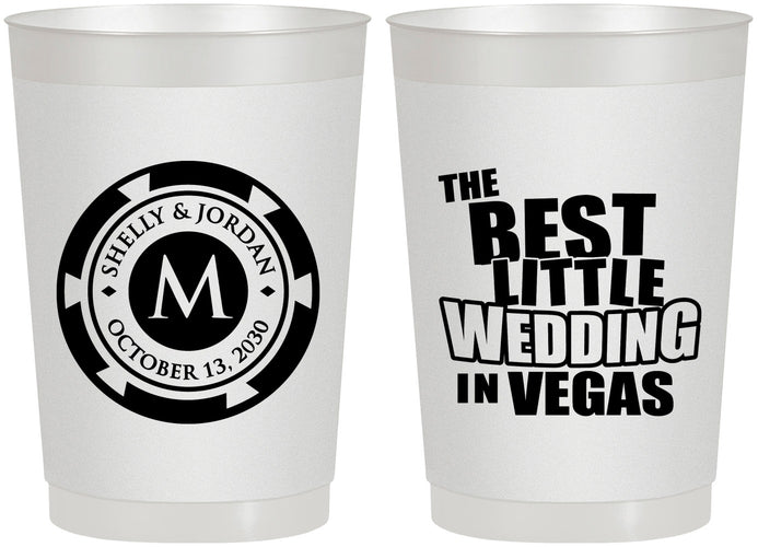 Personalized Wedding 22 oz Frosted Cups - Las Vegas | 458