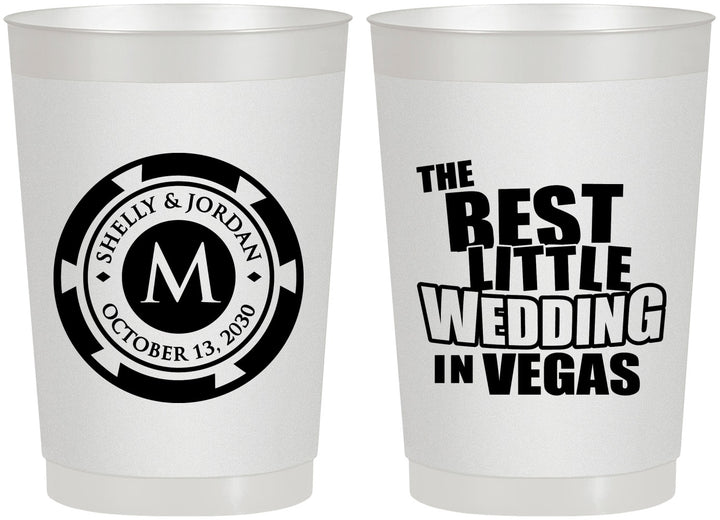 Personalized Wedding 22 oz Frosted Cups - Las Vegas | 458