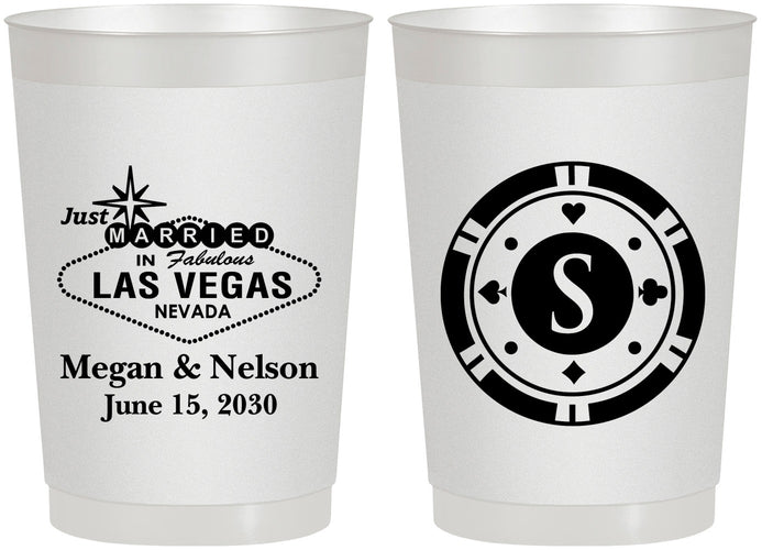 Personalized Wedding 22 oz Frosted Cups - Las Vegas | 459