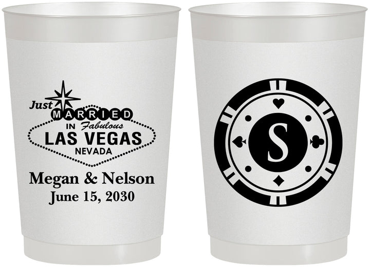 Personalized Wedding 22 oz Frosted Cups - Las Vegas | 459