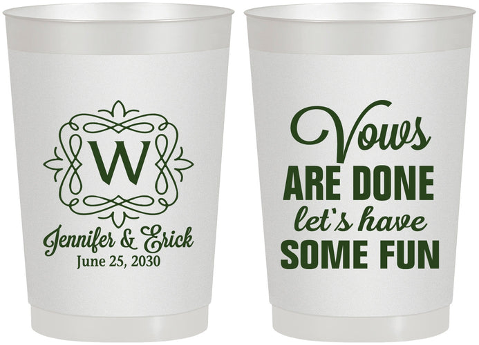 Personalized Wedding 22 oz Frosted Cups - Vows Are Done Have Fun | 460