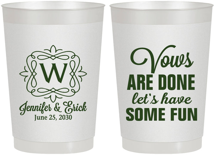 Personalized Wedding 22 oz Frosted Cups - Vows Are Done Have Fun | 460
