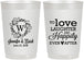 Personalized Wedding 22 oz Frosted Cups - Love Laughter Happily | 461