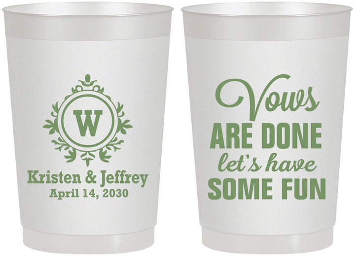 Personalized Wedding 22 oz Frosted Cups - Monogrammed | 462