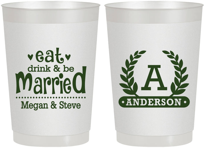 Personalized Wedding 22 oz Frosted Cups - Monogram | 464