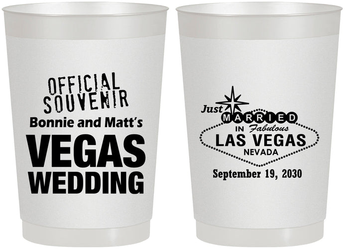 Personalized Wedding 22 oz Frosted Cups - Las Vegas | 466