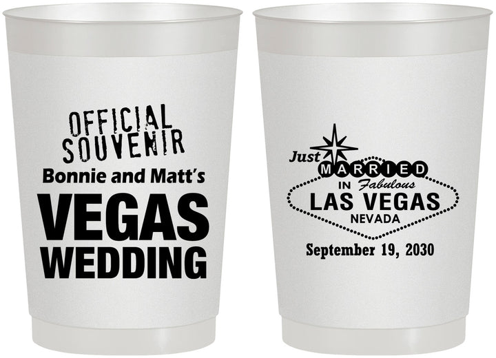 Personalized Wedding 22 oz Frosted Cups - Las Vegas | 466