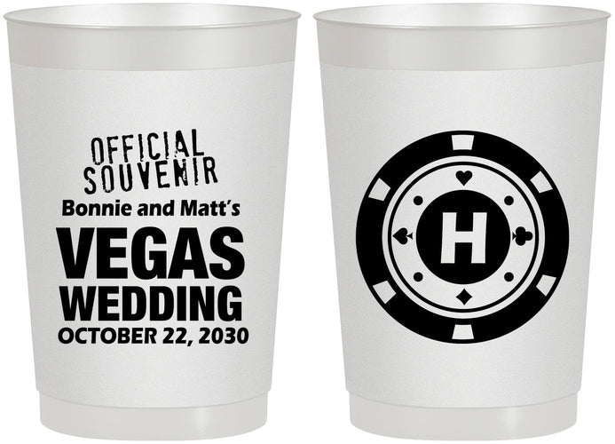 Personalized Wedding 22 oz Frosted Cups - Las Vegas | 467