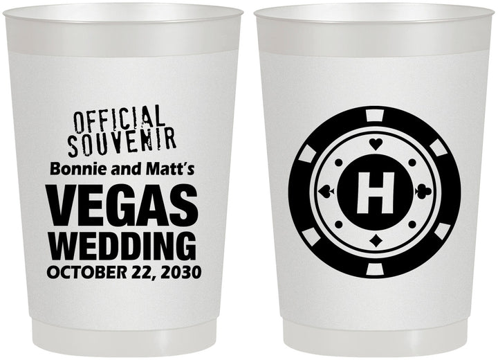 Personalized Wedding 22 oz Frosted Cups - Las Vegas | 467