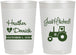 Personalized Wedding 22 oz Frosted Cups - Just Hitched Tractor | 482