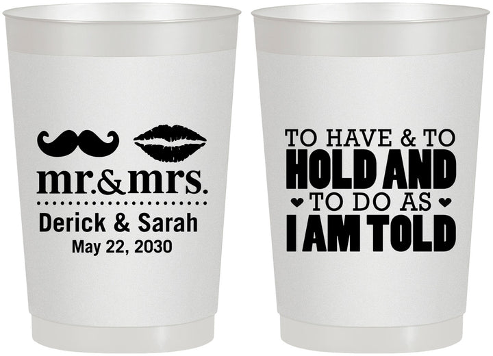 Personalized Wedding 22 oz Frosted Cups - To Have And To Hold | 491