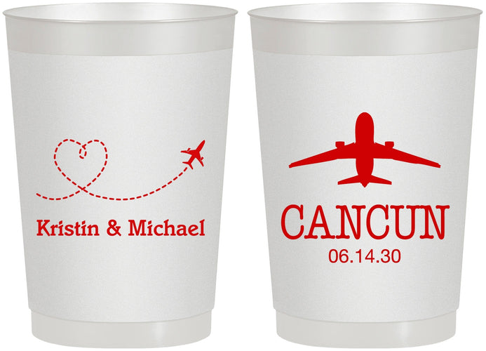 Personalized Wedding 22 oz Frosted Cups - Destination | 492