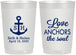 Personalized Wedding 22 oz Frosted Cups - Love Anchors The Soul | 494