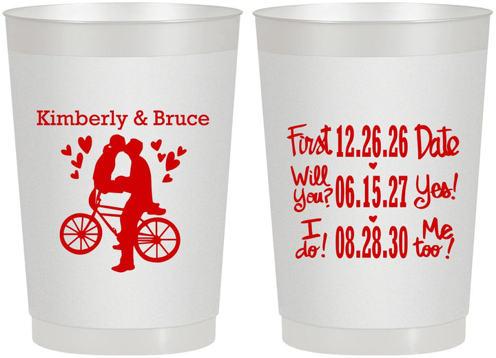 Personalized Wedding 22 oz Frosted Cups - First Date Will You I Do | 497