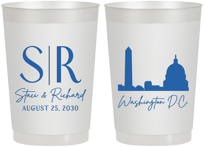 Personalized Wedding 22 oz Frosted Cups - Washington Dc | 500