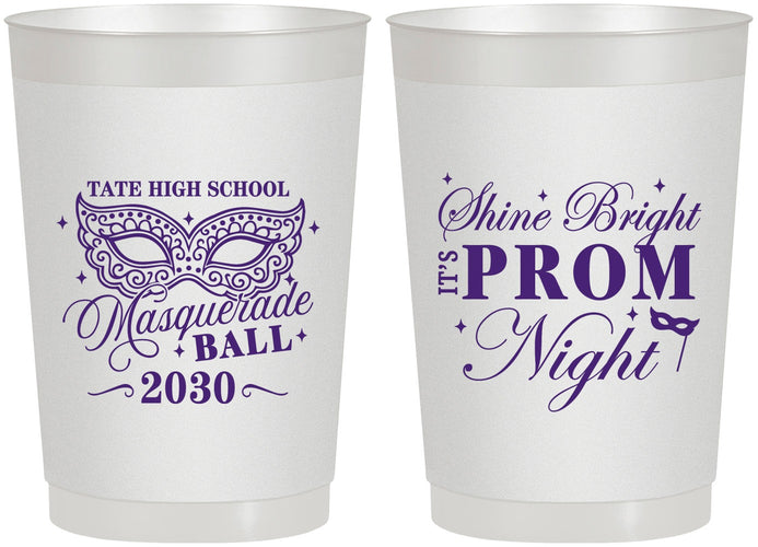 Personalized Prom 22 oz Frosted Cups - Masquerade Ball | 50010