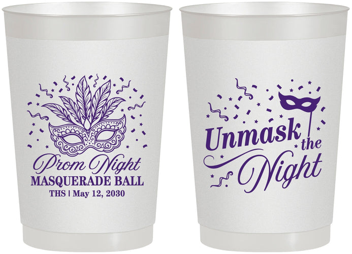 Personalized Prom 22 oz Frosted Cups - Masquerade Ball | 50011