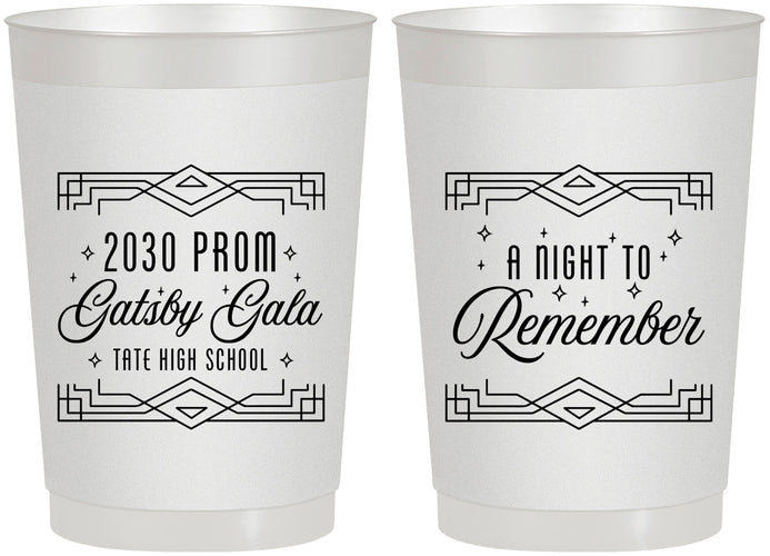 Personalized Prom 22 oz Frosted Cups - Gatsby Gala | 50012