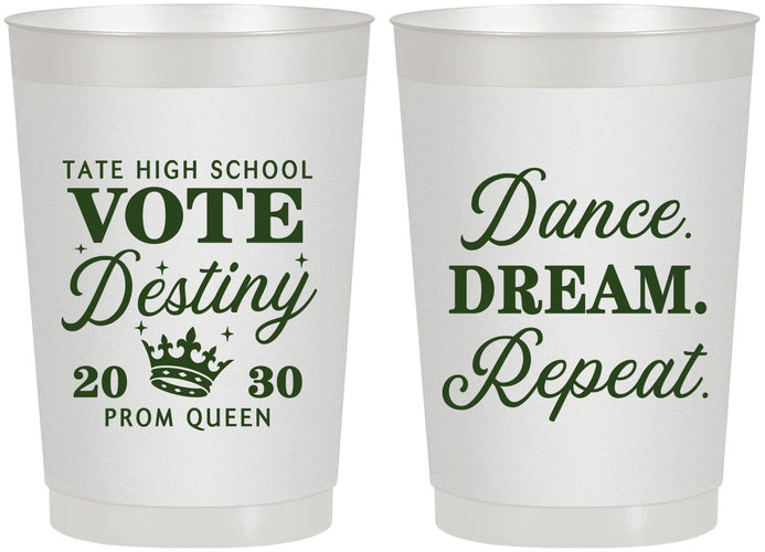 Personalized Prom 22 oz Frosted Cups - Queen Vote | 50016