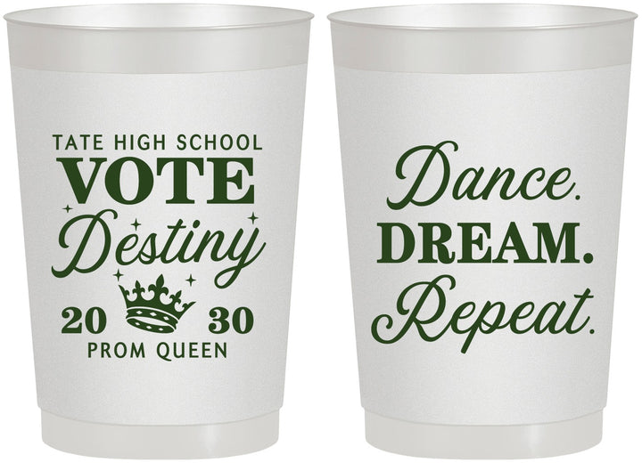 Personalized Prom 22 oz Frosted Cups - Queen Vote | 50016