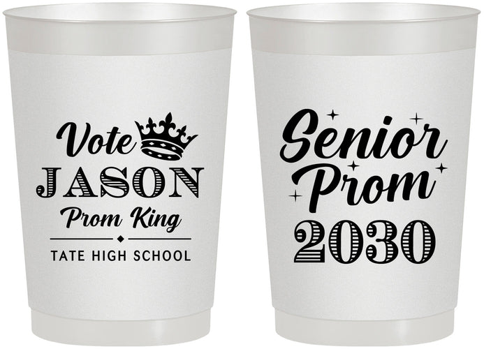 Personalized Prom 22 oz Frosted Cups - King Vote | 50019