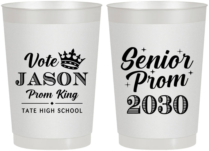 Personalized Prom 22 oz Frosted Cups - King Vote | 50019