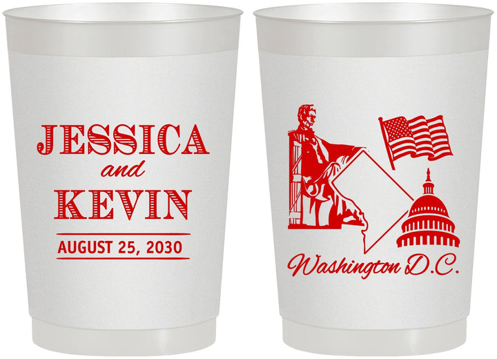 Personalized Wedding 22 oz Frosted Cups - Washington Dc | 501