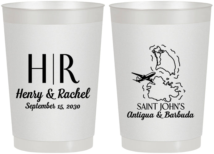 Personalized Wedding 22 oz Frosted Cups - Antigua And Barbuda | 502