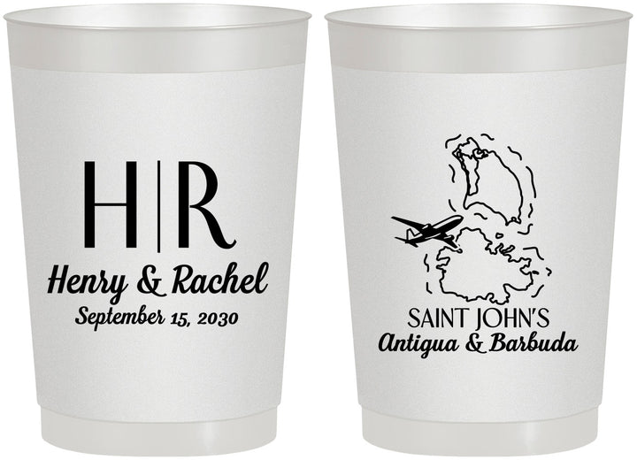 Personalized Wedding 22 oz Frosted Cups - Antigua And Barbuda | 502