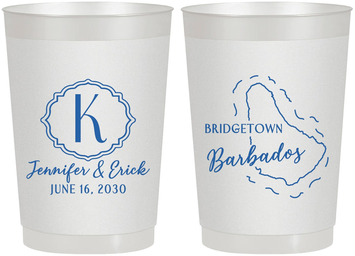 Personalized Wedding 22 oz Frosted Cups - Barbados | 508