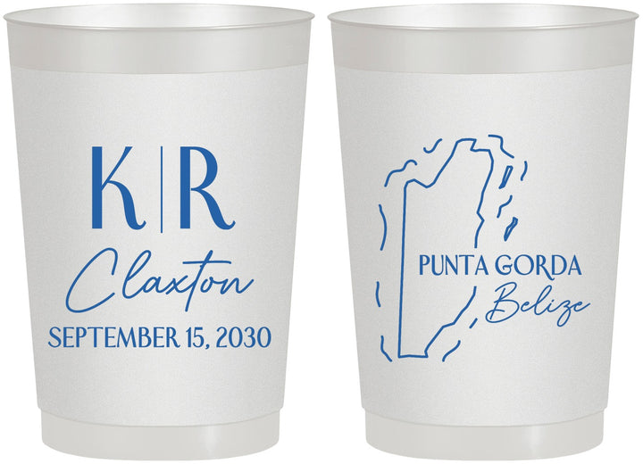Personalized Wedding 22 oz Frosted Cups - Belize | 510