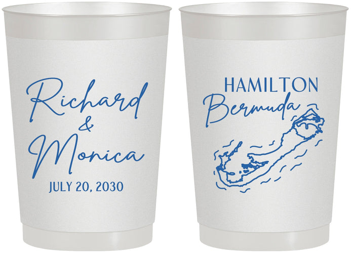 Personalized Wedding 22 oz Frosted Cups - Bermuda | 512