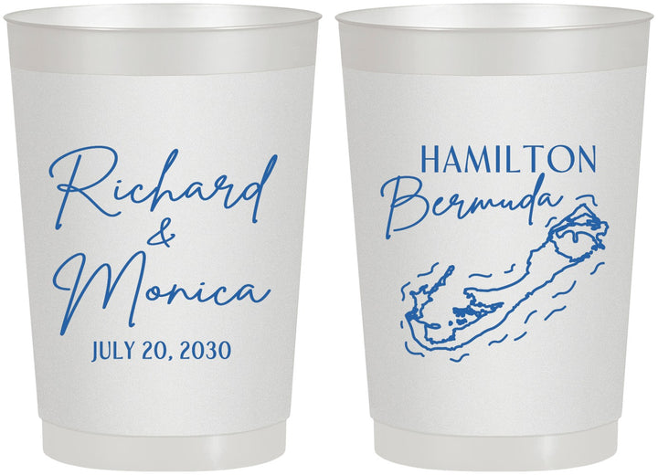 Personalized Wedding 22 oz Frosted Cups - Bermuda | 512