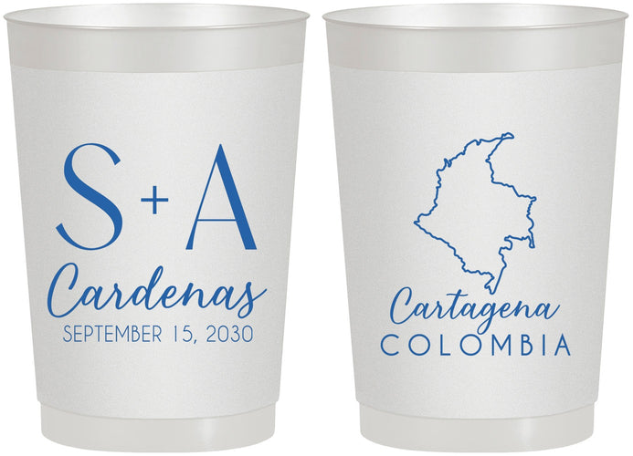 Personalized Wedding 22 oz Frosted Cups - Colombia | 516