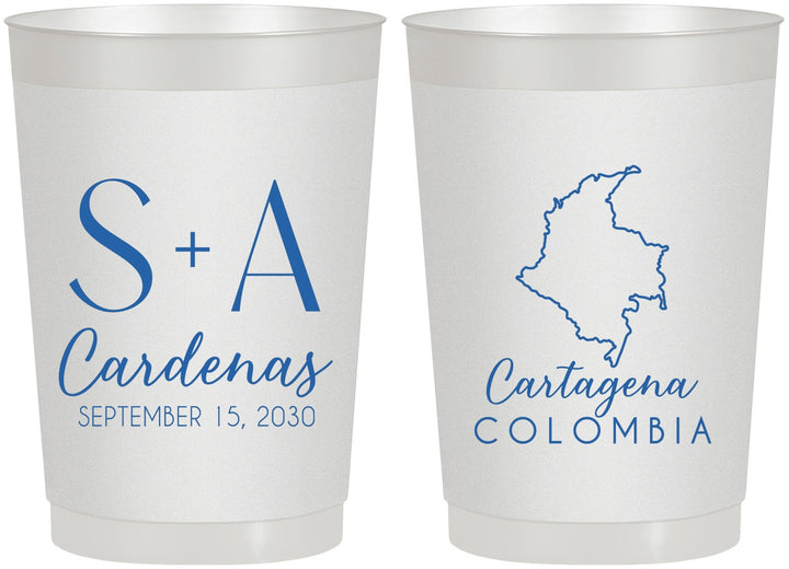 Personalized Wedding 22 oz Frosted Cups - Colombia | 516